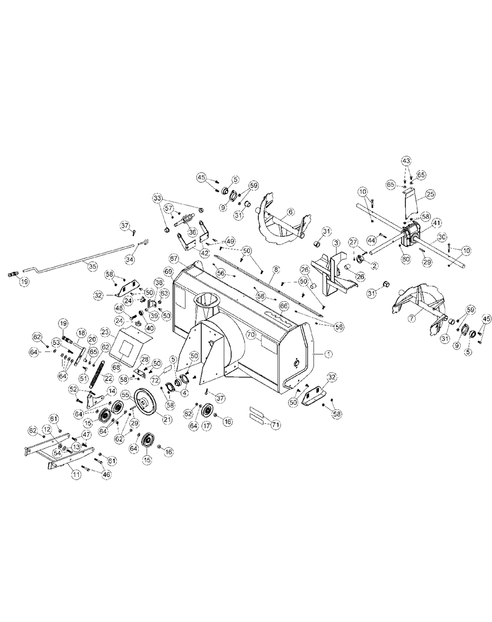 General Assembly 44-Inch 2011 And Before Diagram and Parts List for 19A40019 44Inch-100 Cub Cadet Lawn Tractor
